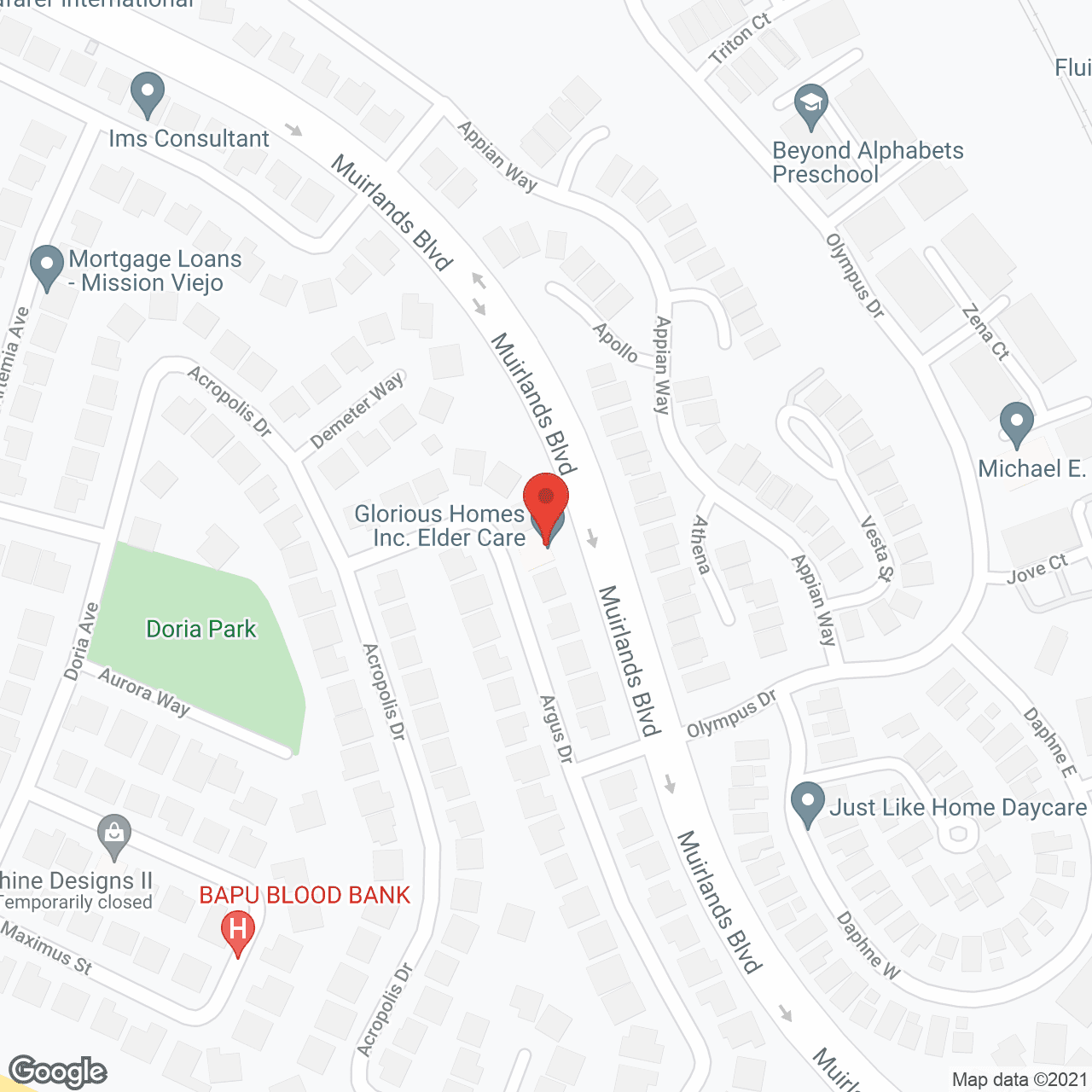 Map of the neighborhood around Glorious Homes