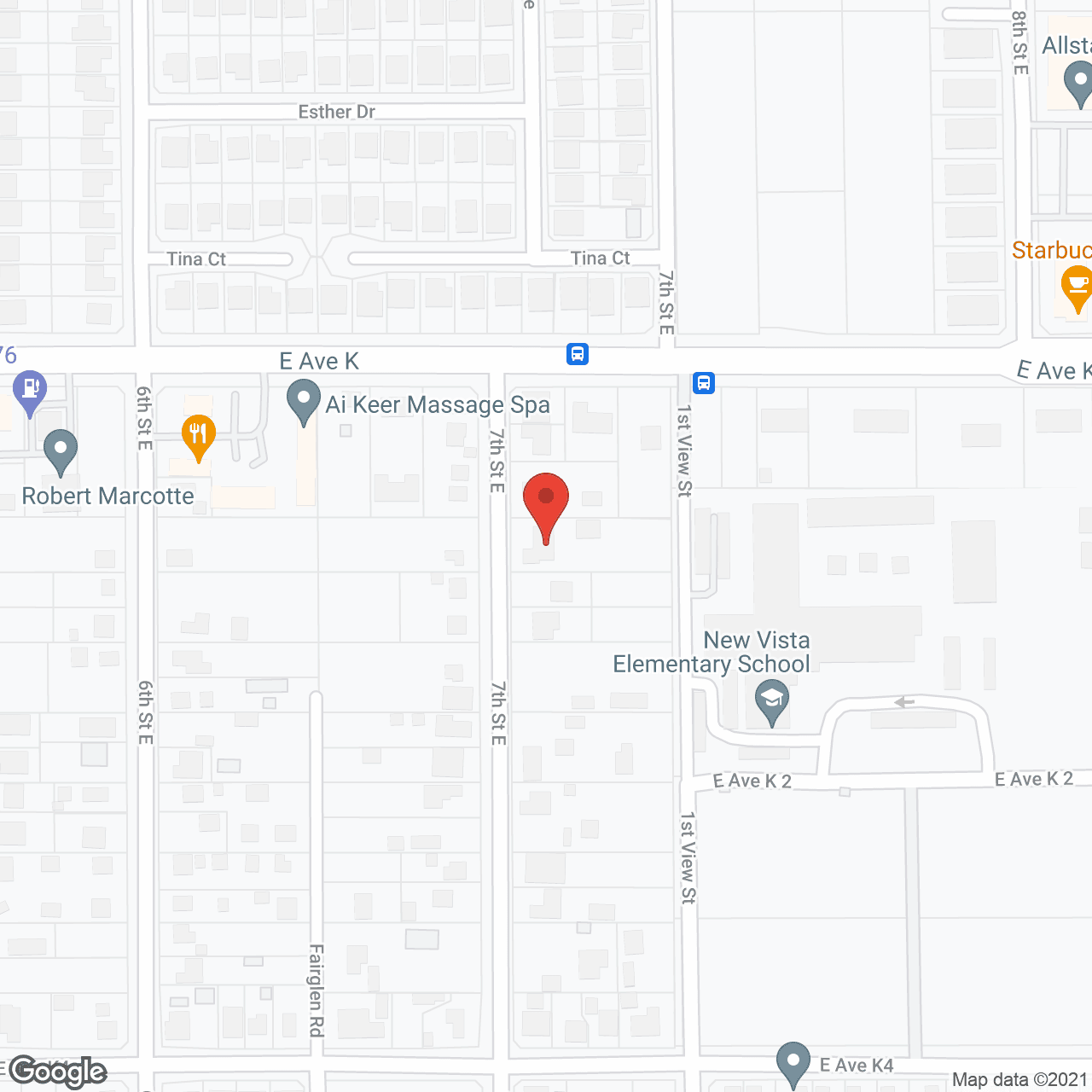 Map of the neighborhood around El Vista Residential Care