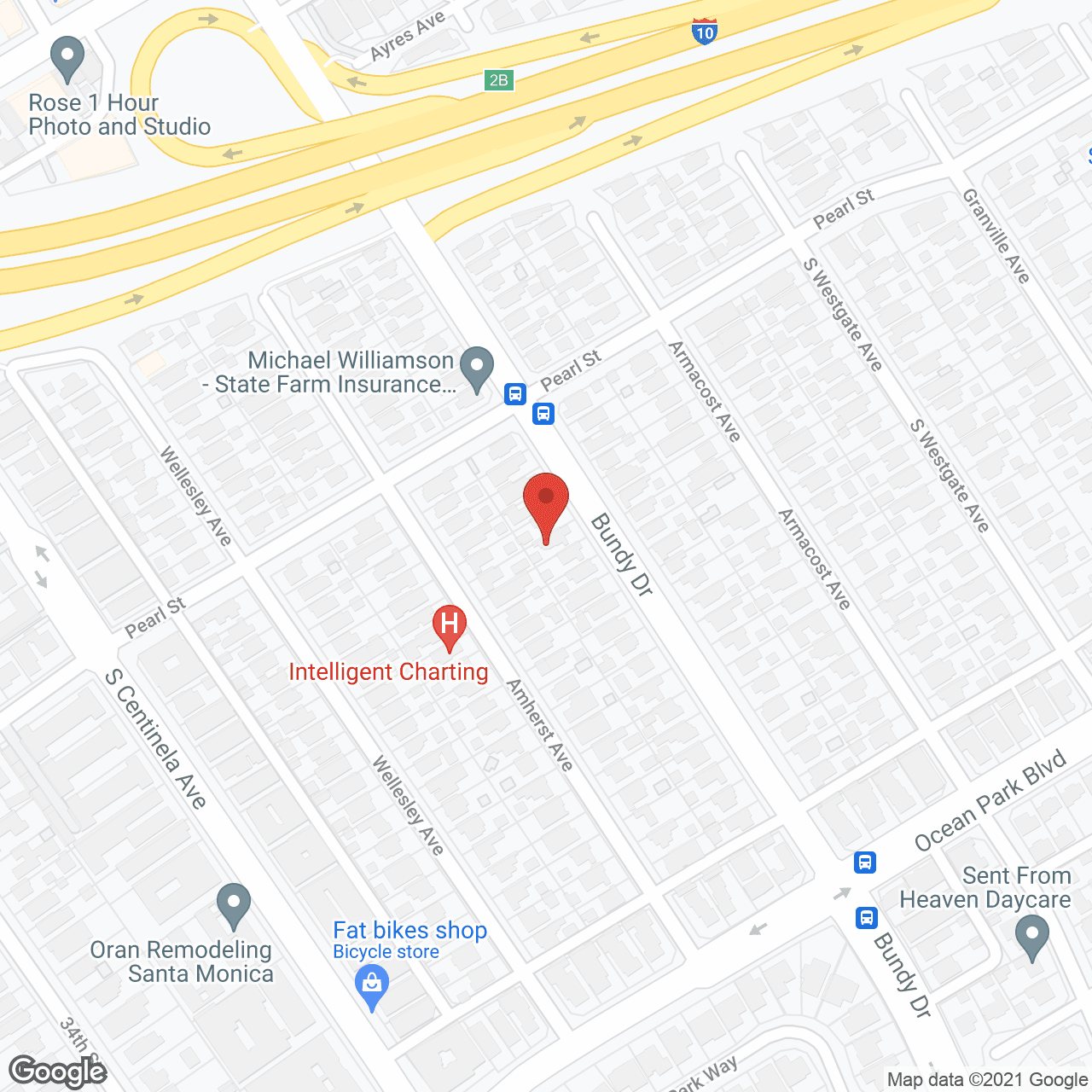 Map of the neighborhood around Coastal House