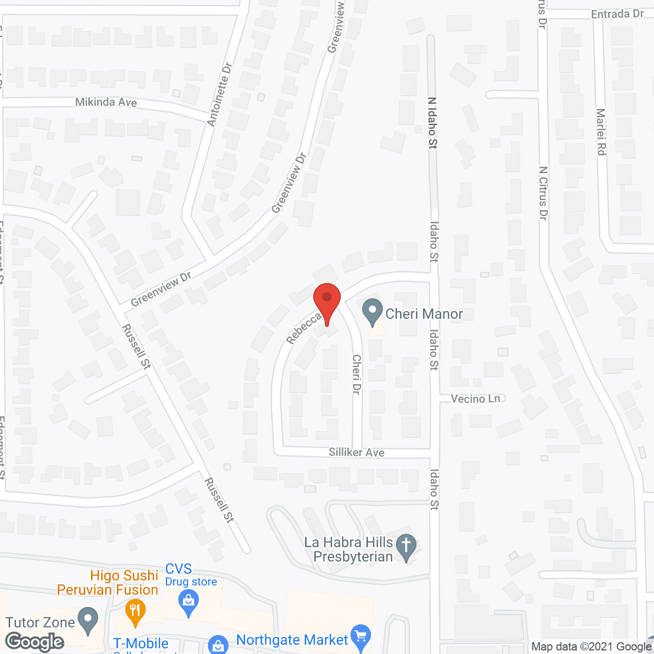 Map of the neighborhood around Cheri Grove