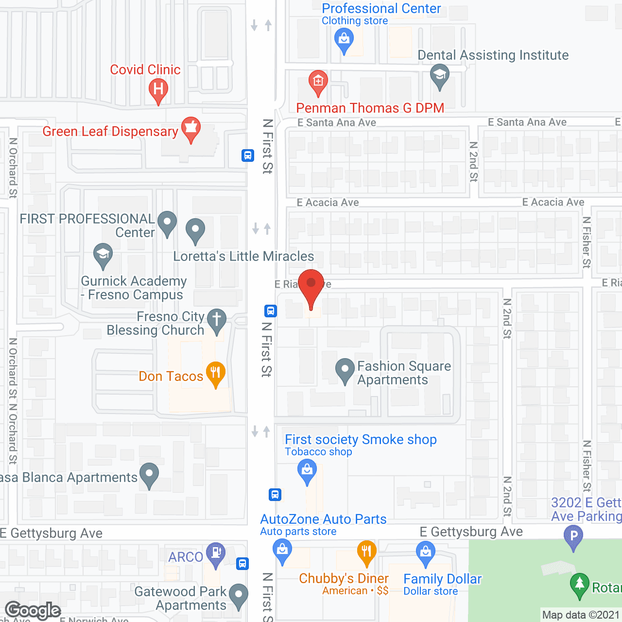 Map of the neighborhood around Casa San Dimas