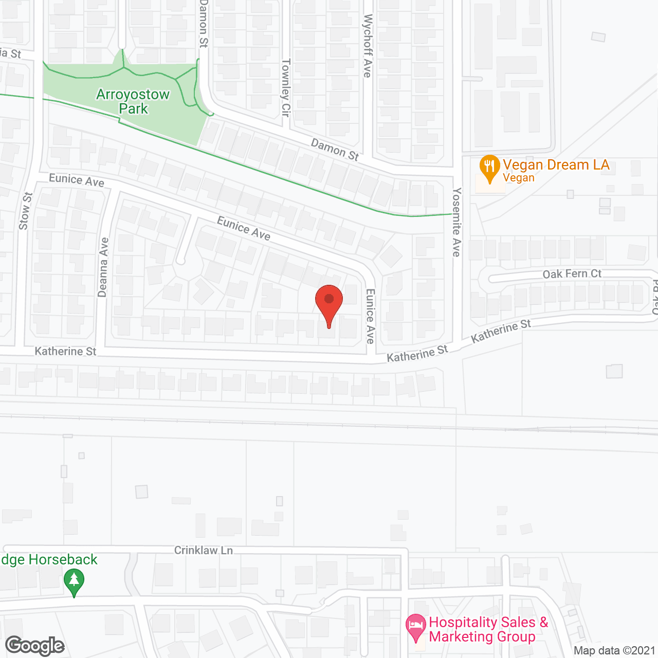 Map of the neighborhood around Casa de Katherine