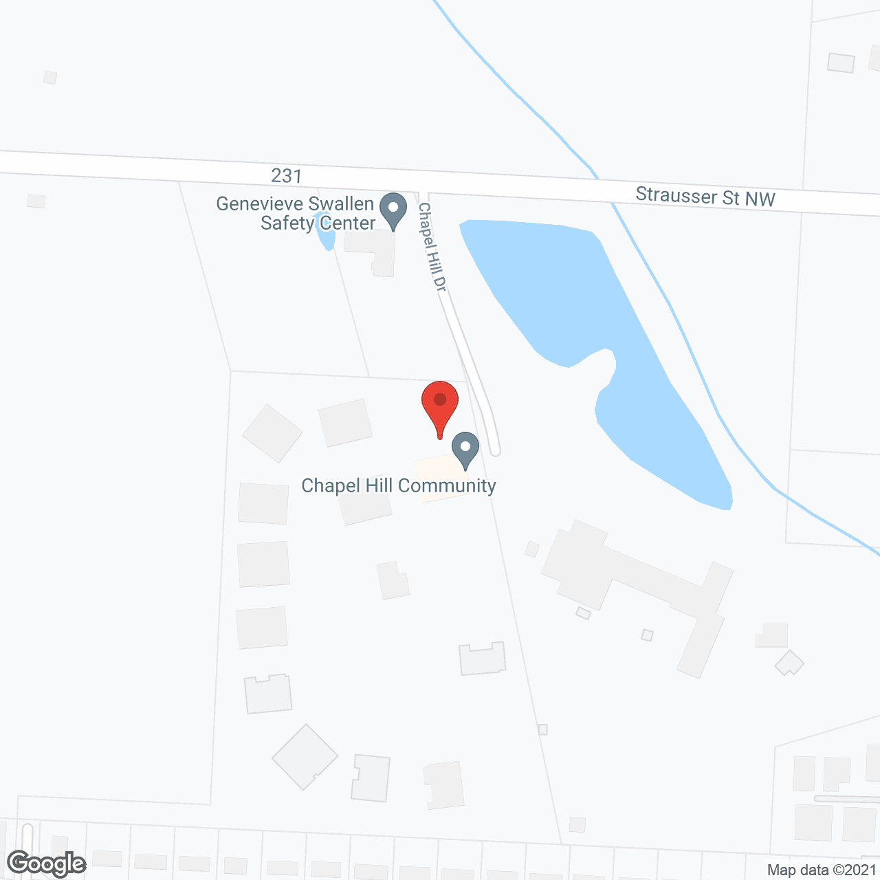 Map of the neighborhood around Chapel Hill Community