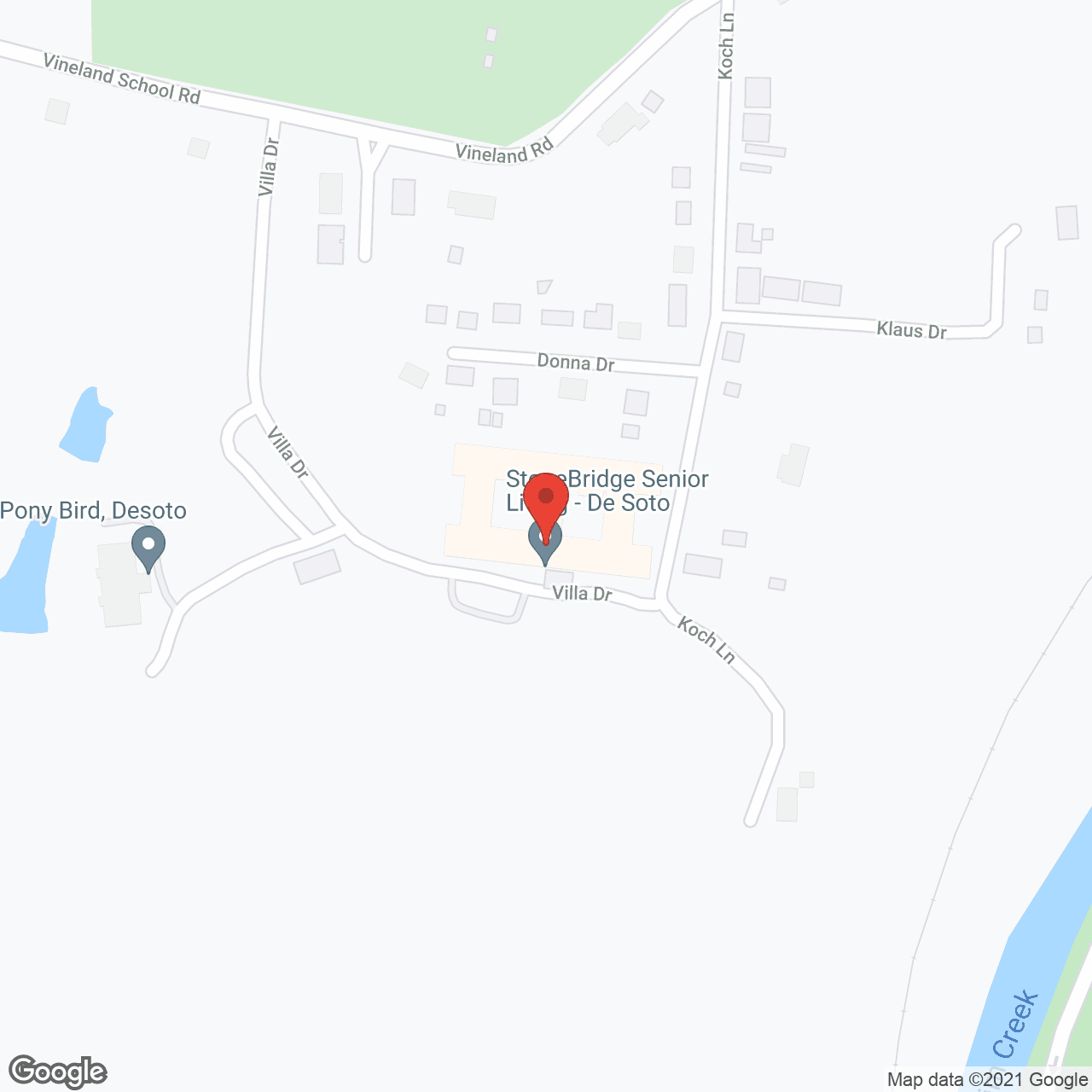 Map of the neighborhood around StoneBridge De Soto
