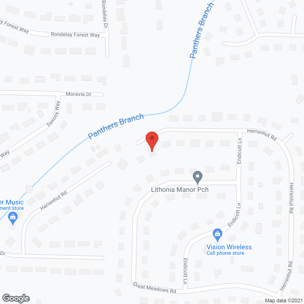 Map of the neighborhood around Positive Beginnings
