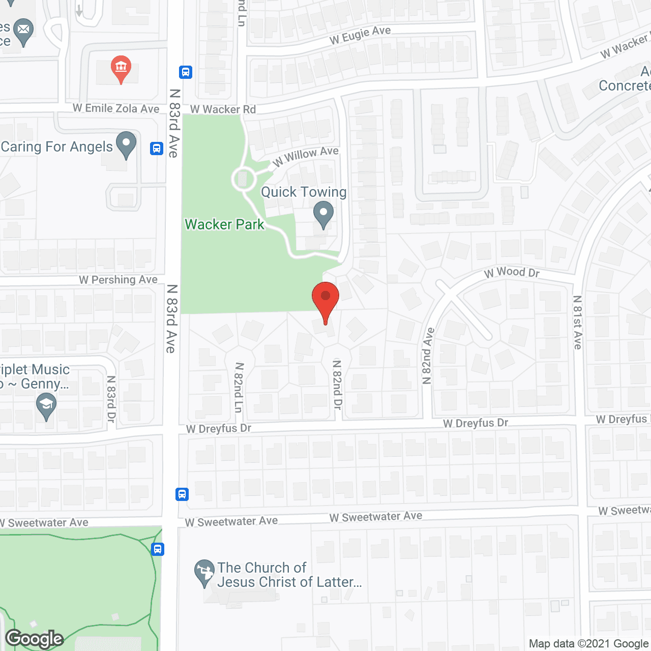 Map of the neighborhood around Dina's Assisted Living Home
