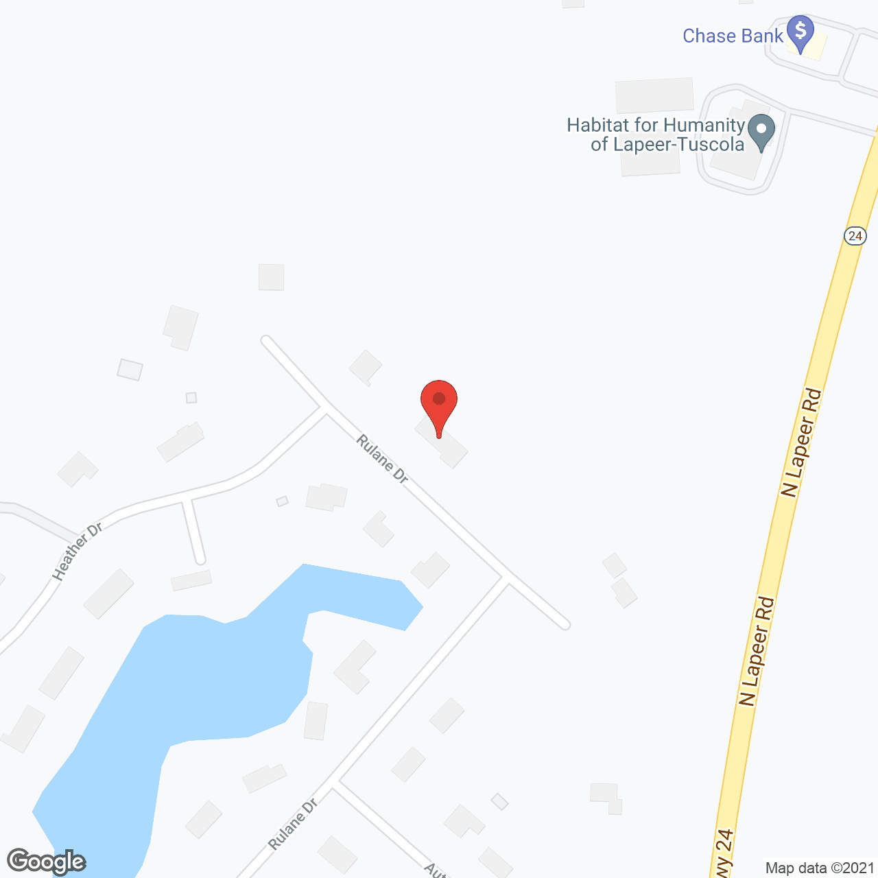 Map of the neighborhood around A Touch of Grace 1596, INC
