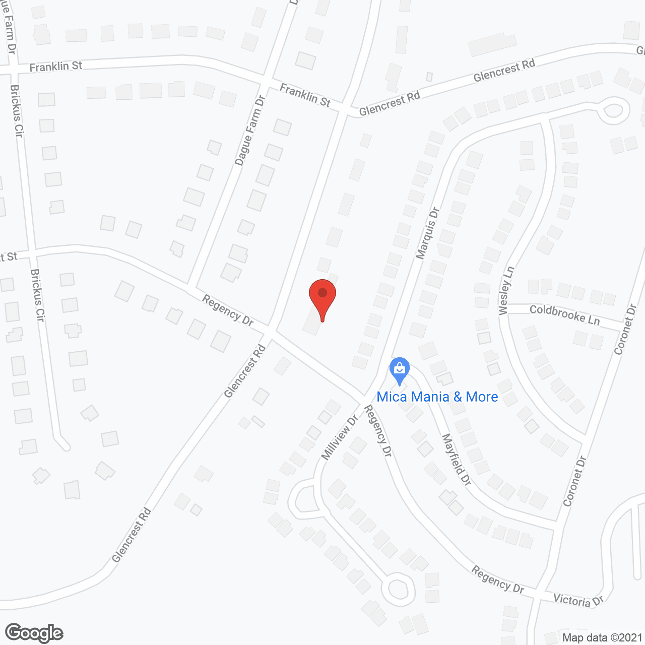 Map of the neighborhood around Glencrest Manor