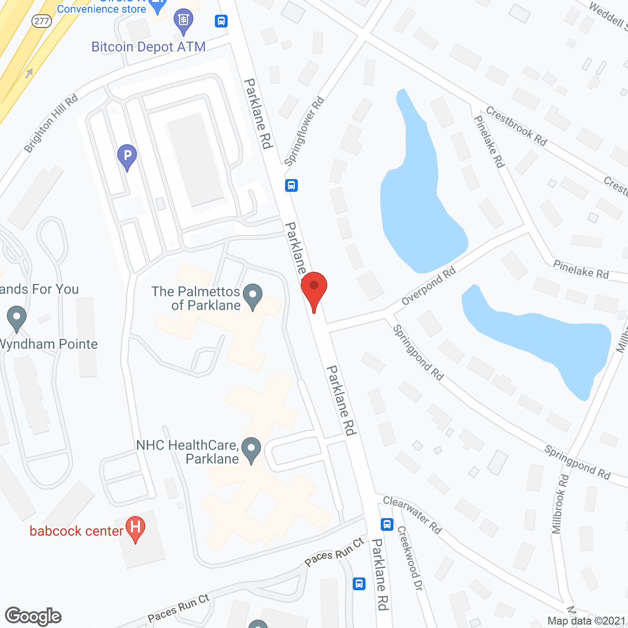 Map of the neighborhood around Palmettos of Parklane