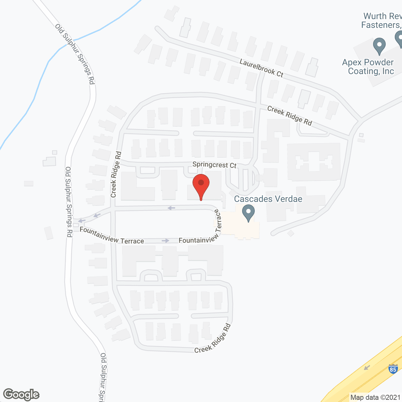 Map of the neighborhood around Cascades Verdae