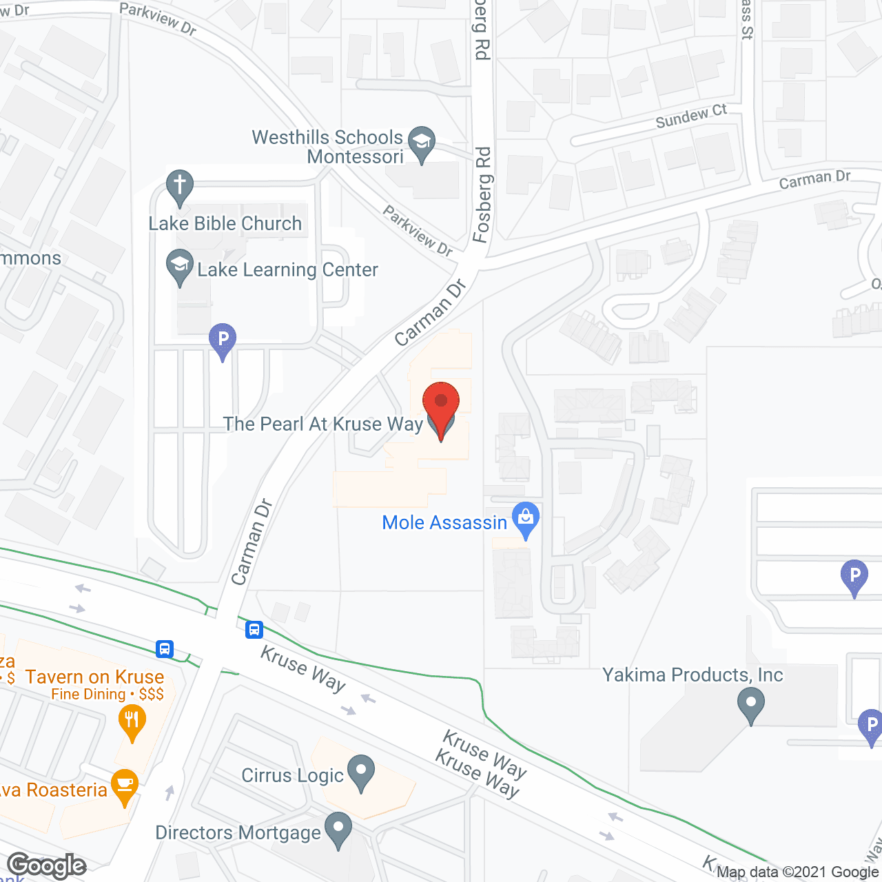 Map of the neighborhood around The Pearl at Kruse Way