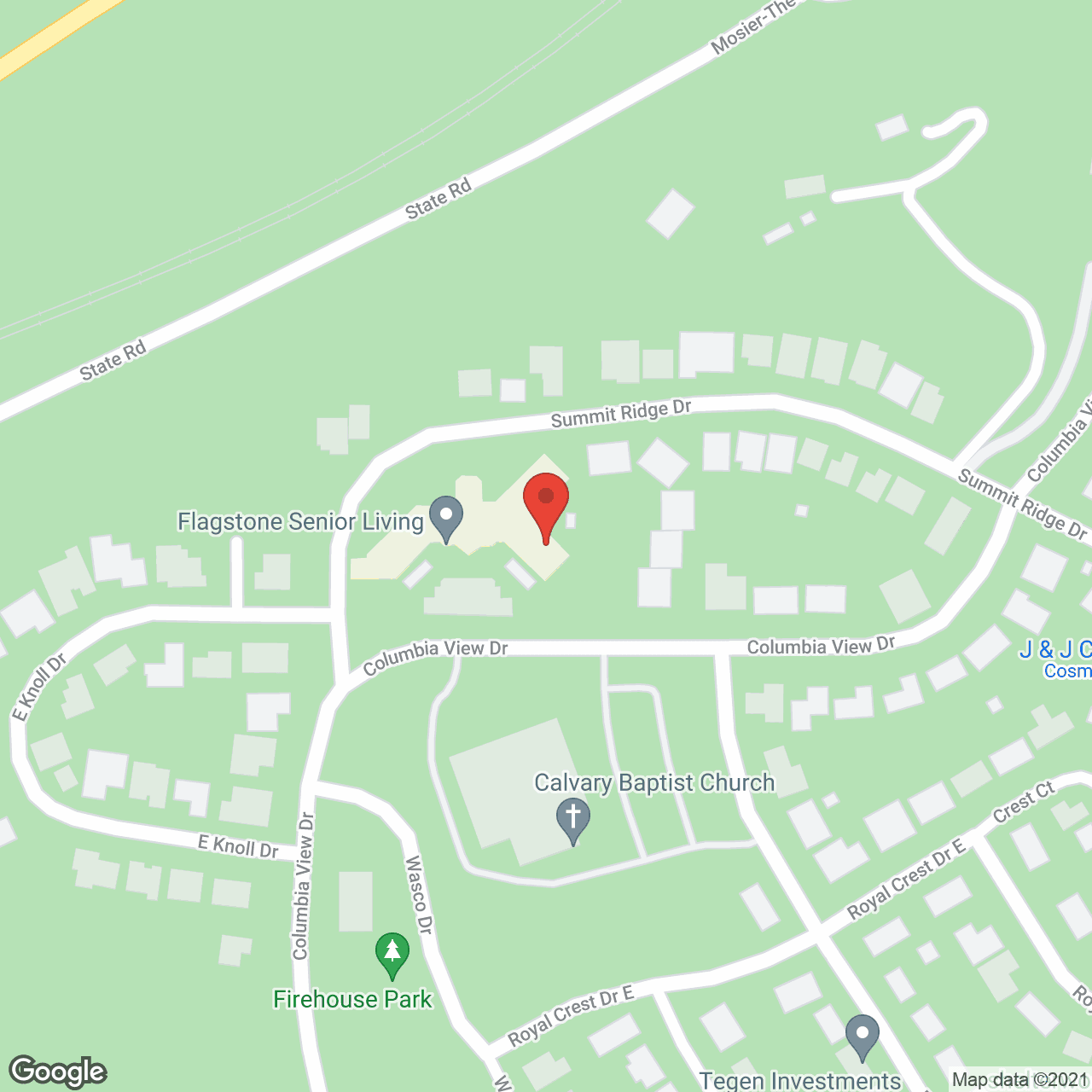 Map of the neighborhood around Flagstone Senior Living