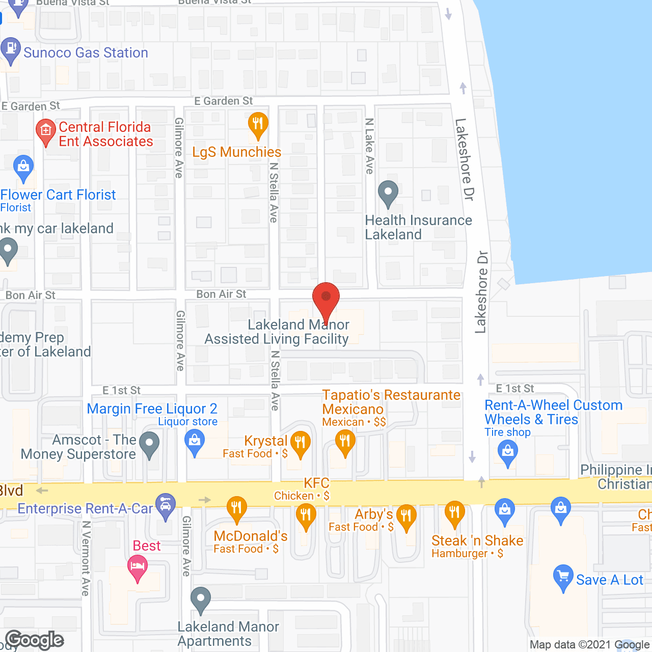Map of the neighborhood around Lakeland Manor Assisted Living Facility