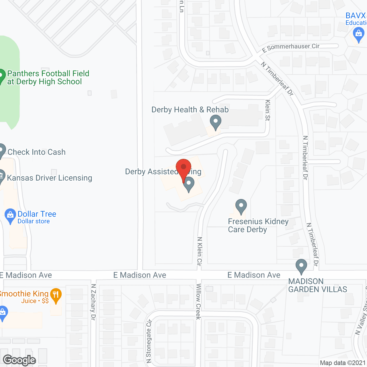 Map of the neighborhood around Avita Senior Living at Derby