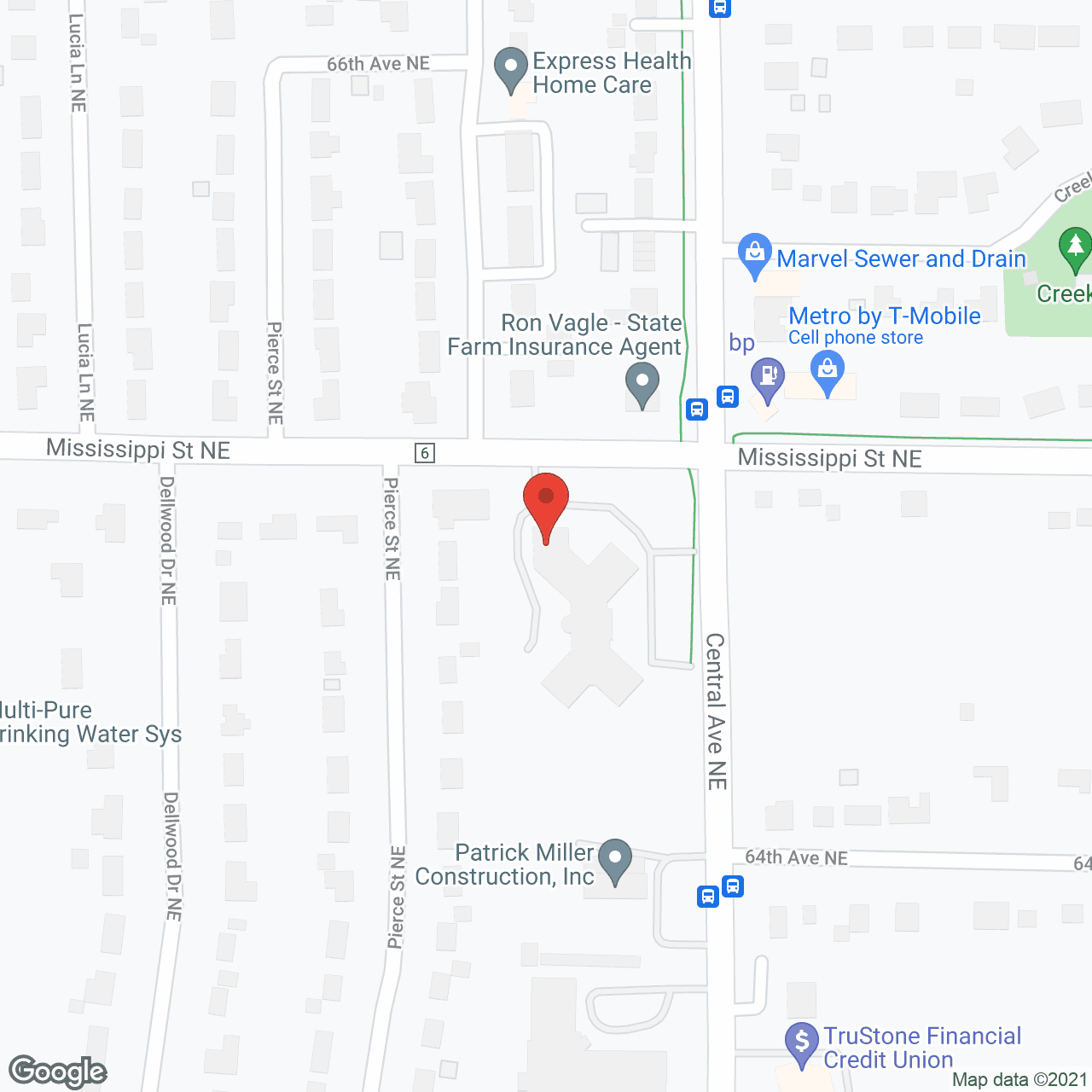 Map of the neighborhood around The Landmark of Fridley