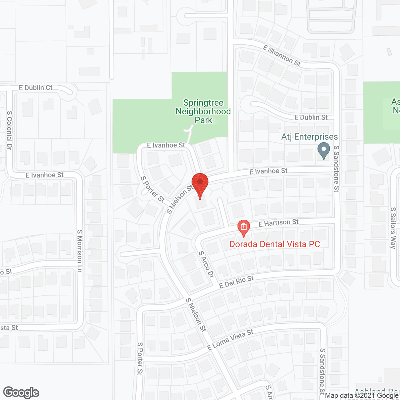 Map of the neighborhood around Red Mountain Assisted Living at Gilbert