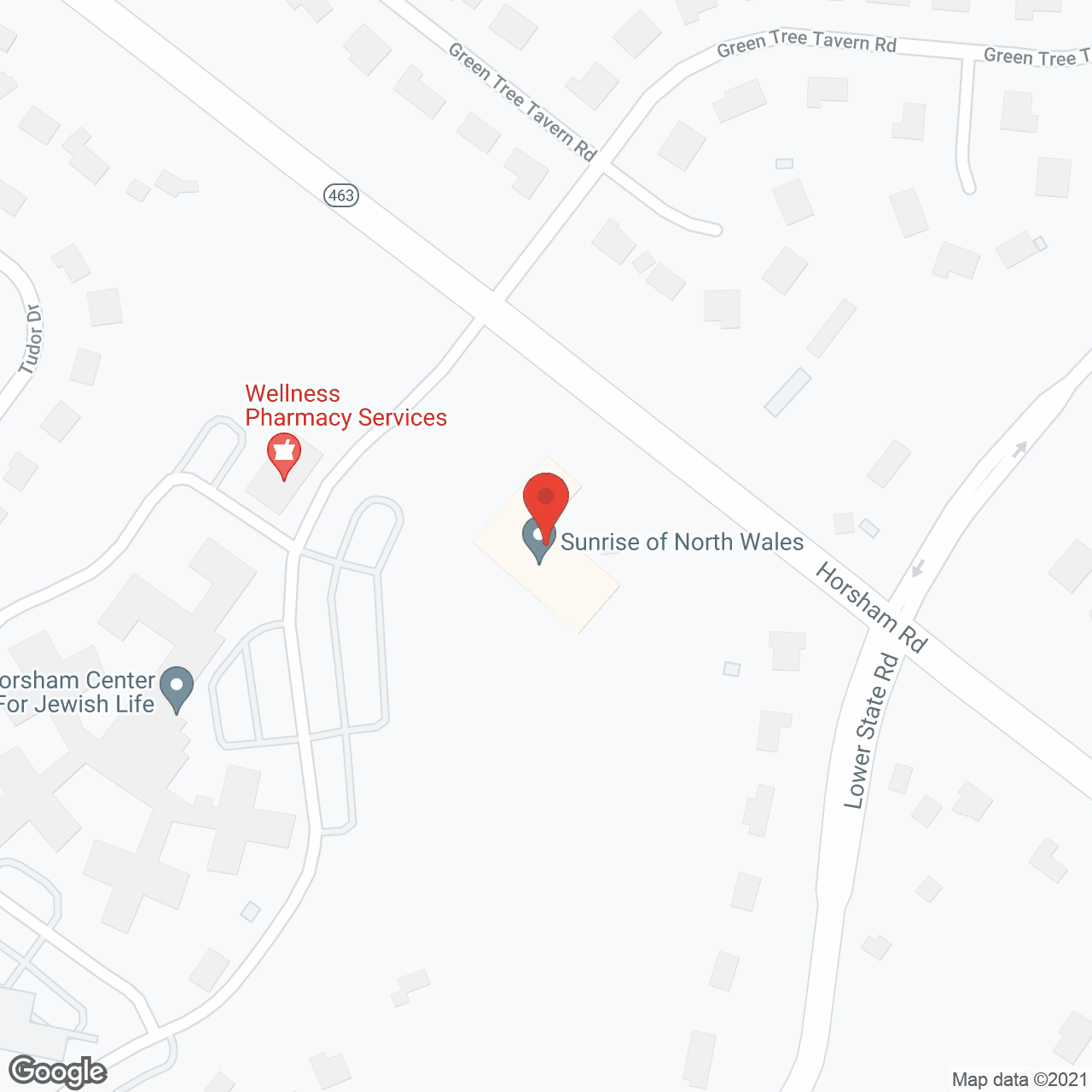 Map of the neighborhood around Sunrise of North Wales