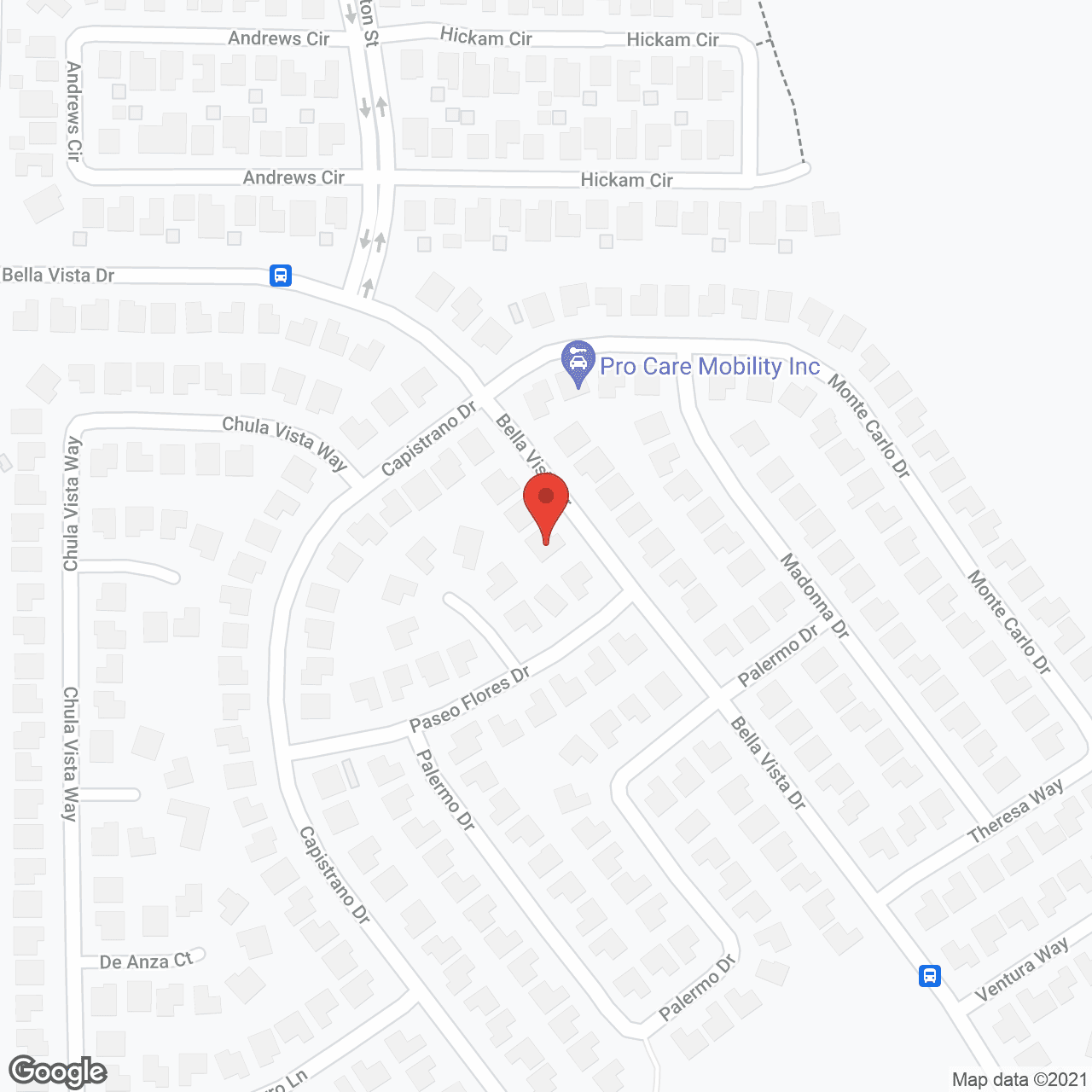 Map of the neighborhood around Bella Vista Residential Care Facility