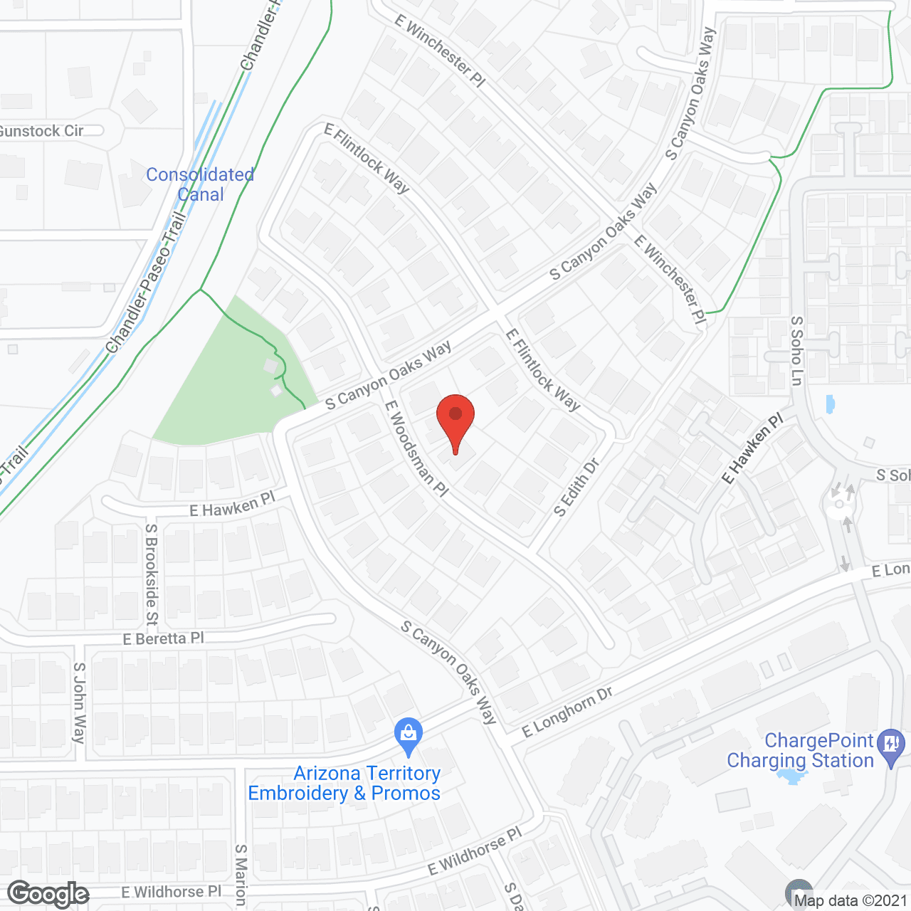 Map of the neighborhood around Canyon Oaks Assisted Living