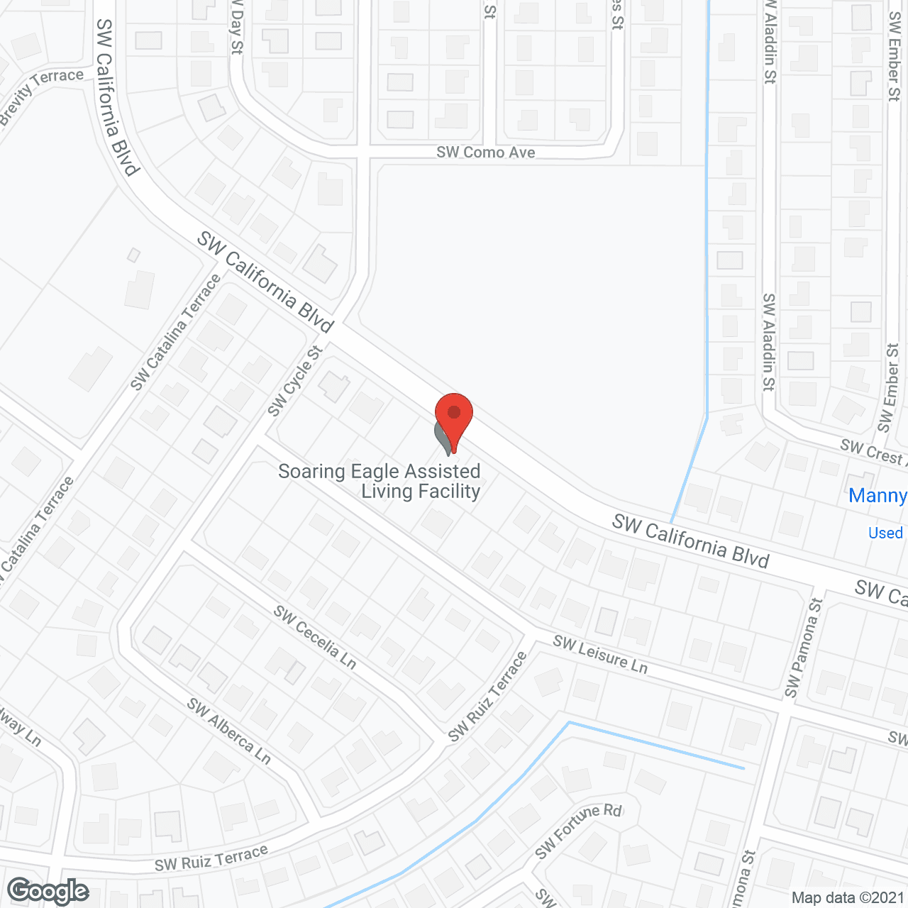 Map of the neighborhood around Soaring Eagle Assisted Living Facility