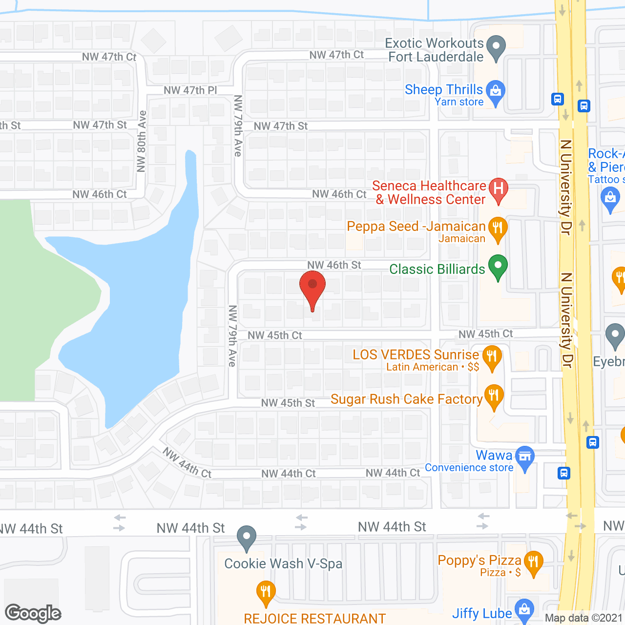 Map of the neighborhood around Hampton Court Assisted Living