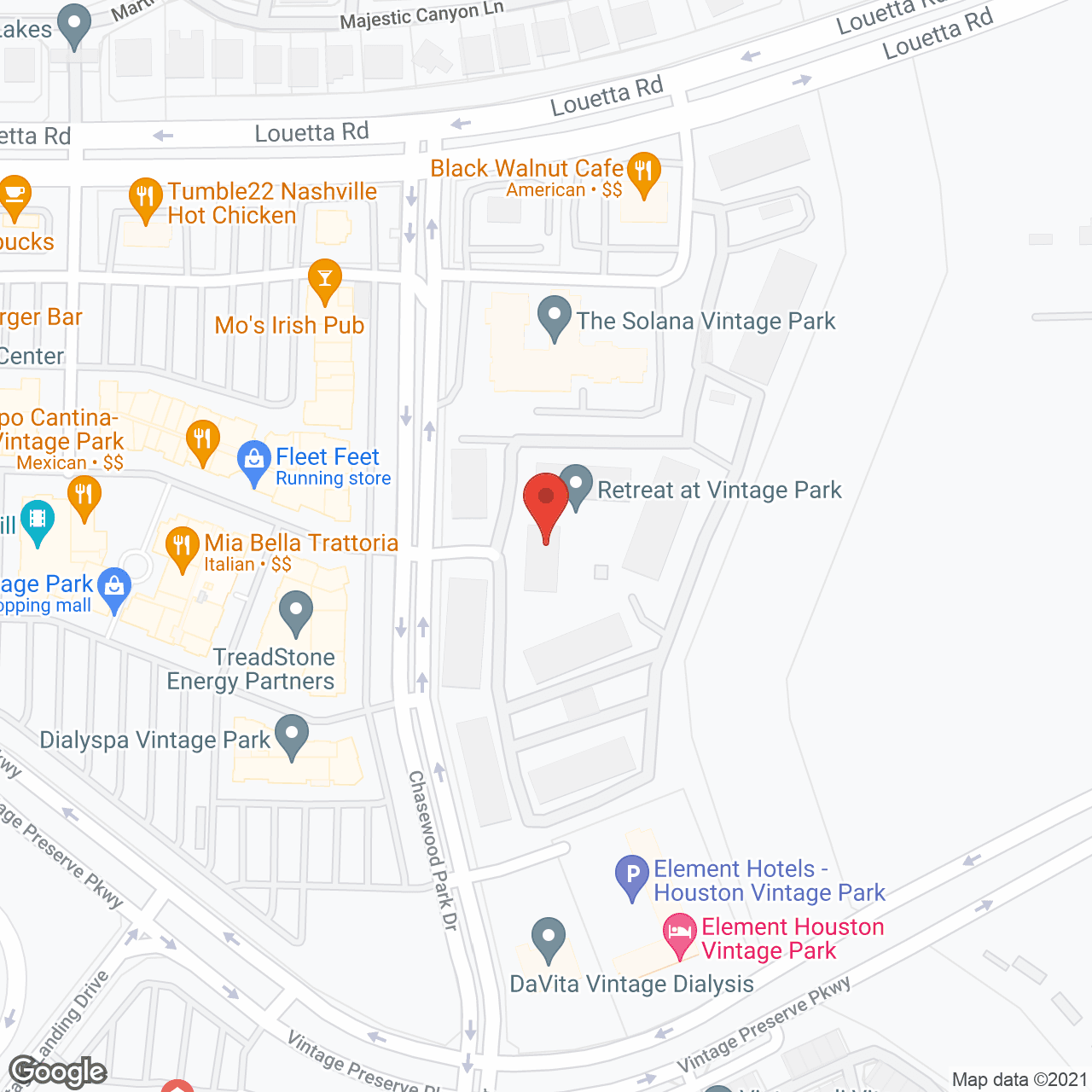 Map of the neighborhood around The Solana Vintage Park