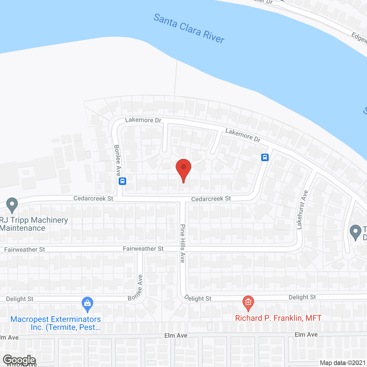 Map of the neighborhood around Cedarcreek Villa
