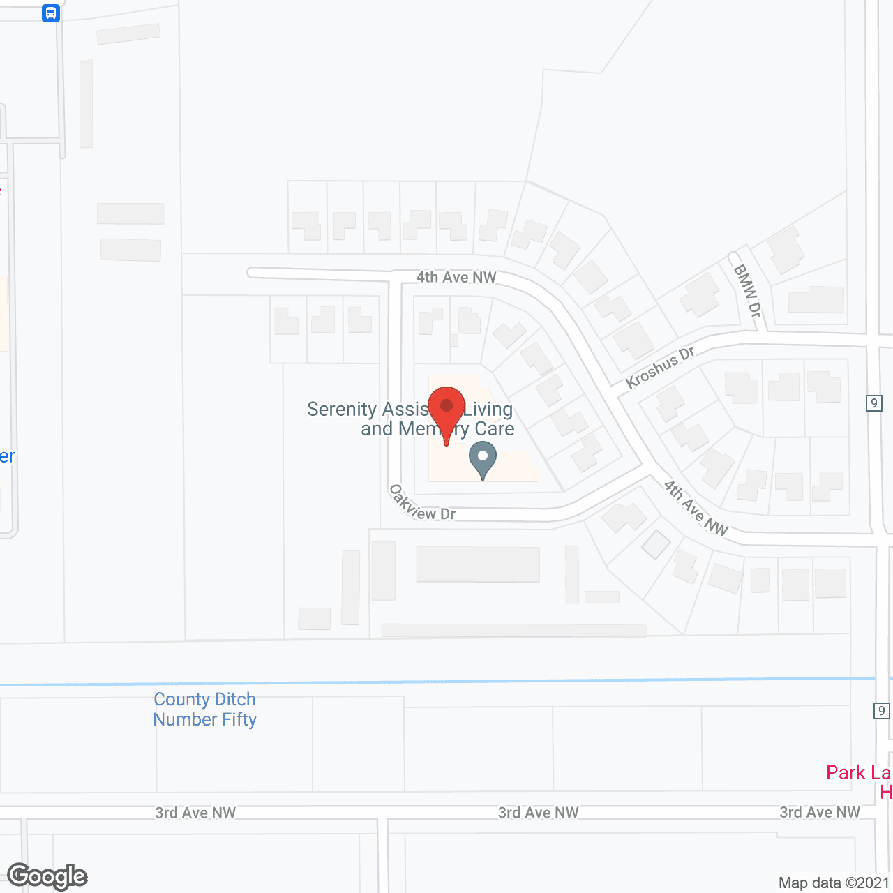 Map of the neighborhood around Serenity Living Center Inc