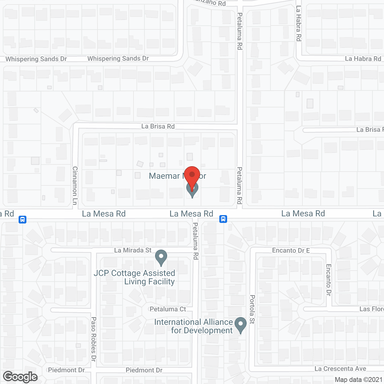 Map of the neighborhood around Maemar Manor