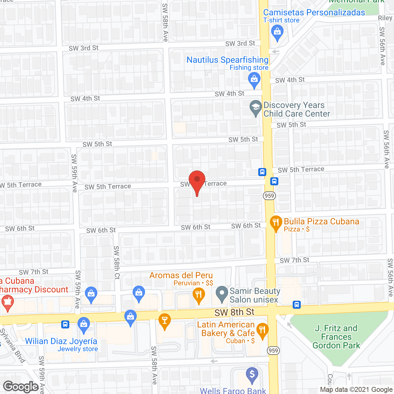 Map of the neighborhood around Lourdes Residence