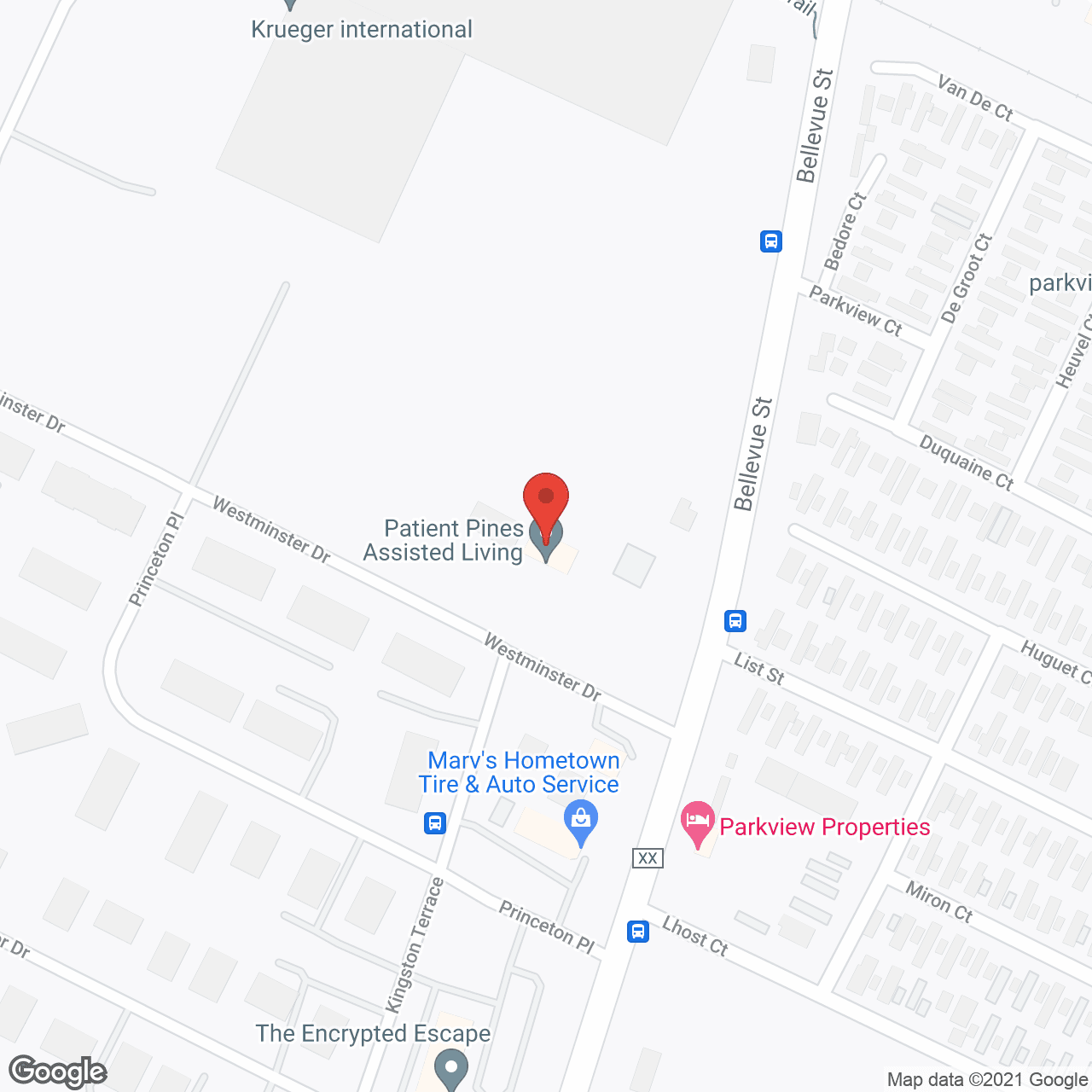 Map of the neighborhood around Patient Pines Assisted Living