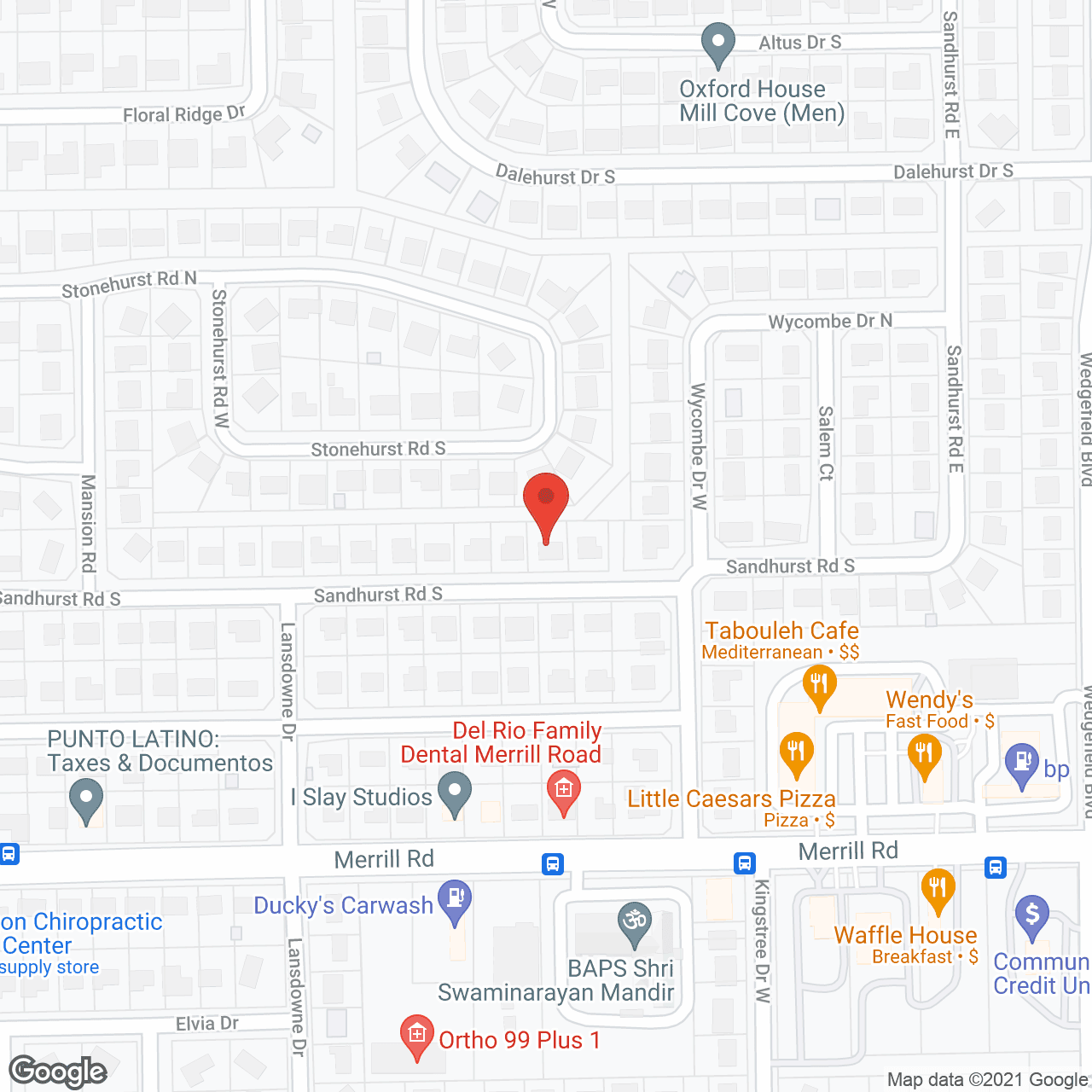 Map of the neighborhood around A1 Care Systems