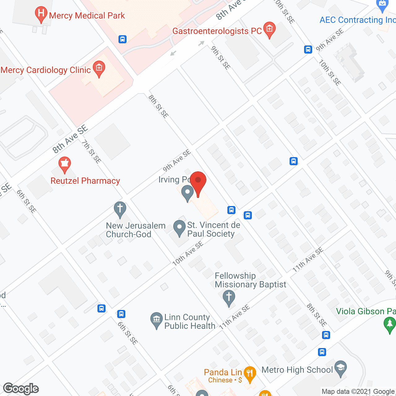 Map of the neighborhood around Irving Point