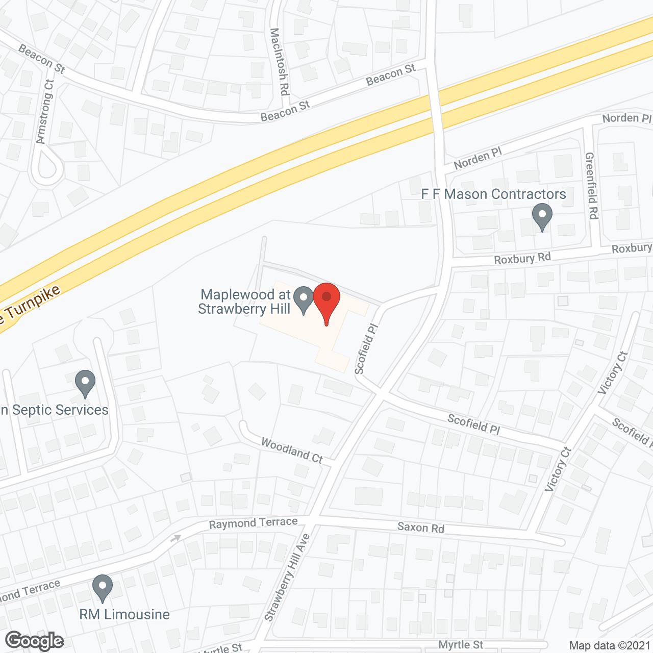 Map of the neighborhood around Maplewood at Strawberry Hill