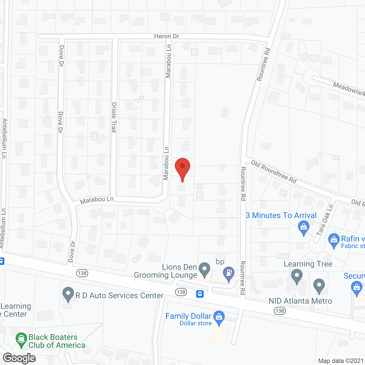 Map of the neighborhood around Angels Royal Gardens