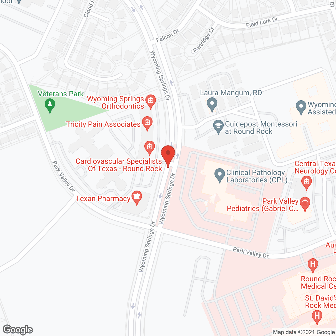Map of the neighborhood around The Waterford at Round Rock