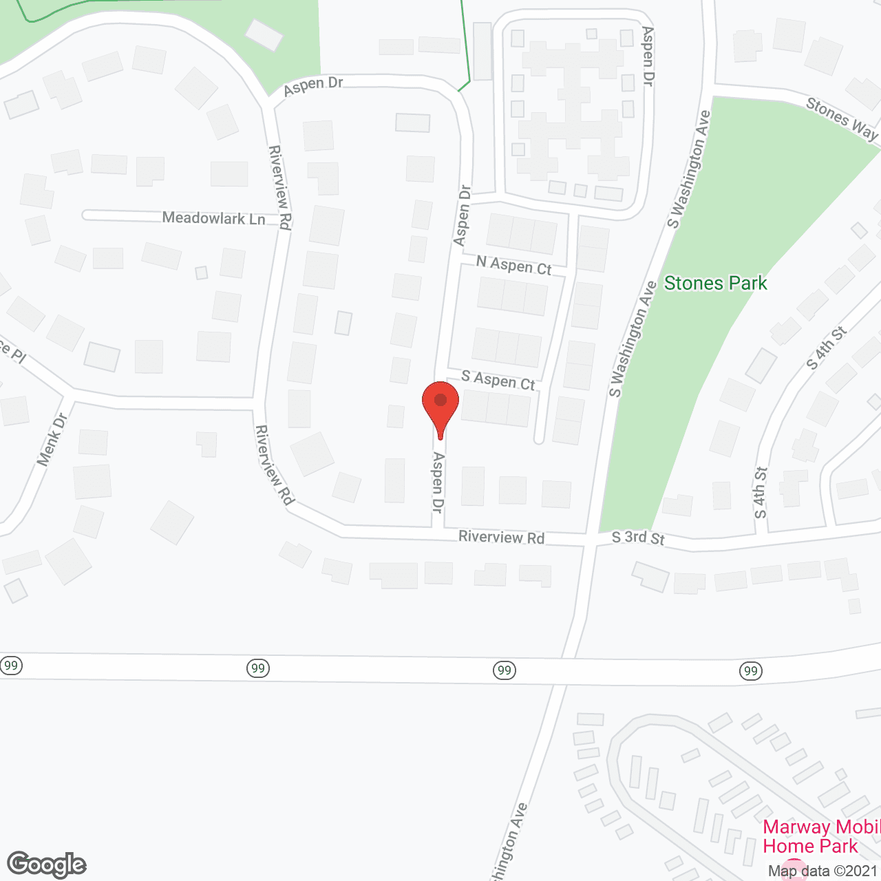 Map of the neighborhood around Bungalows