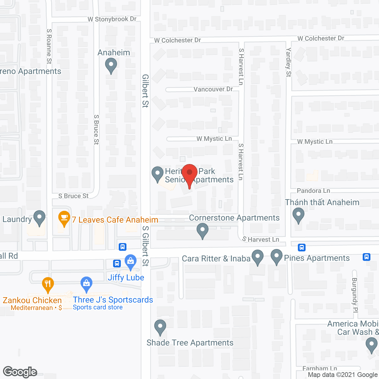 Map of the neighborhood around Heritage Park Senior Apartments
