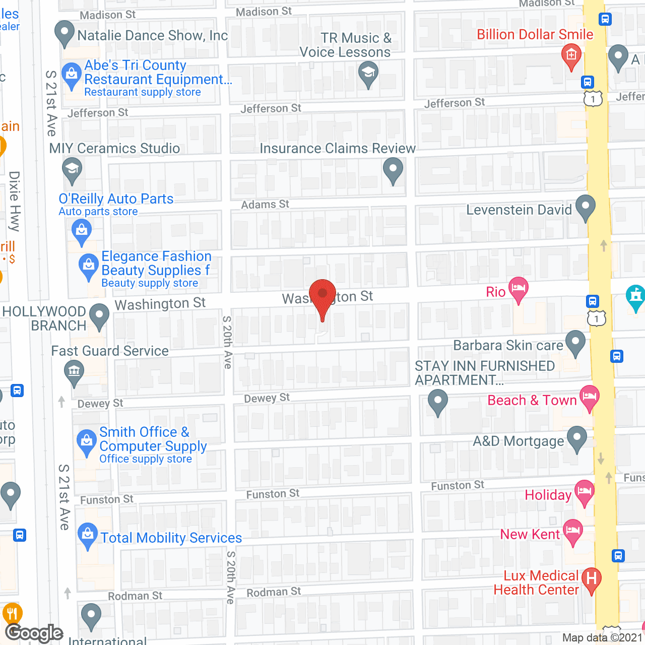 Map of the neighborhood around Hollywood Manor