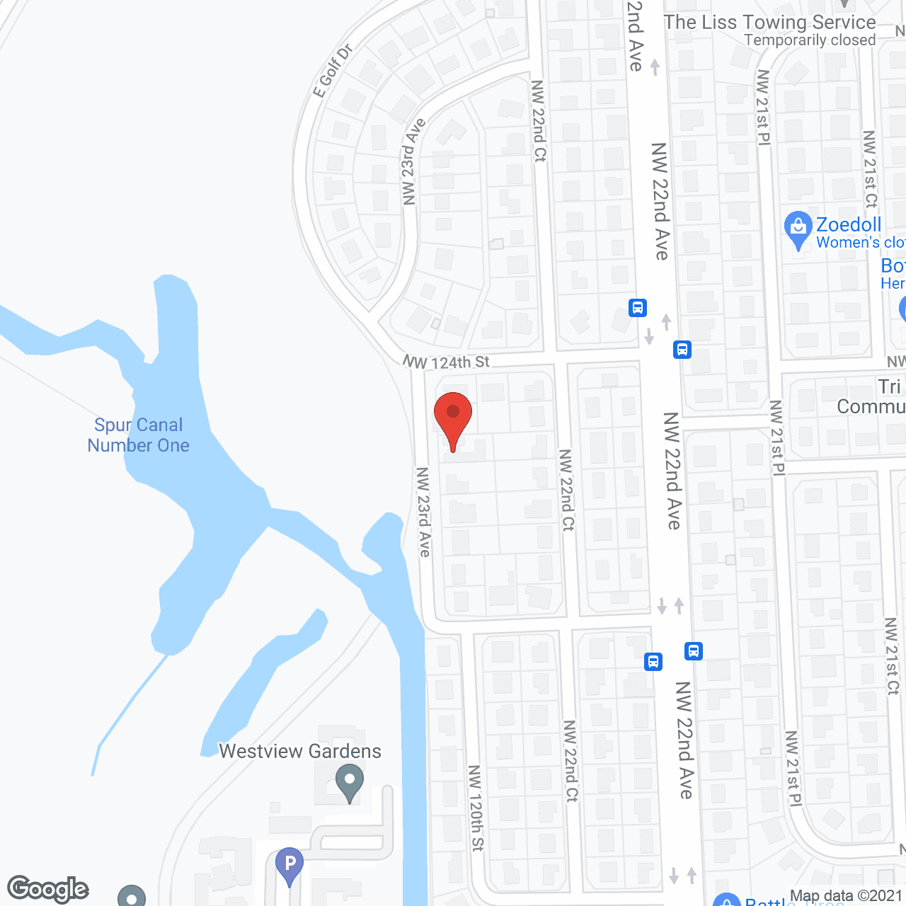 Map of the neighborhood around Eleanor's Retirement Home