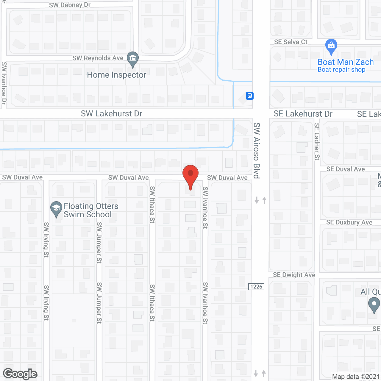Map of the neighborhood around Rosie's Place ALF