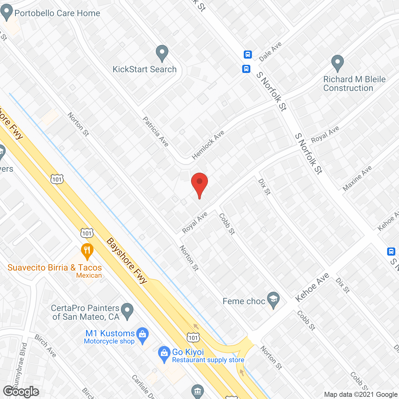 Map of the neighborhood around Ageway Boarding Care #2