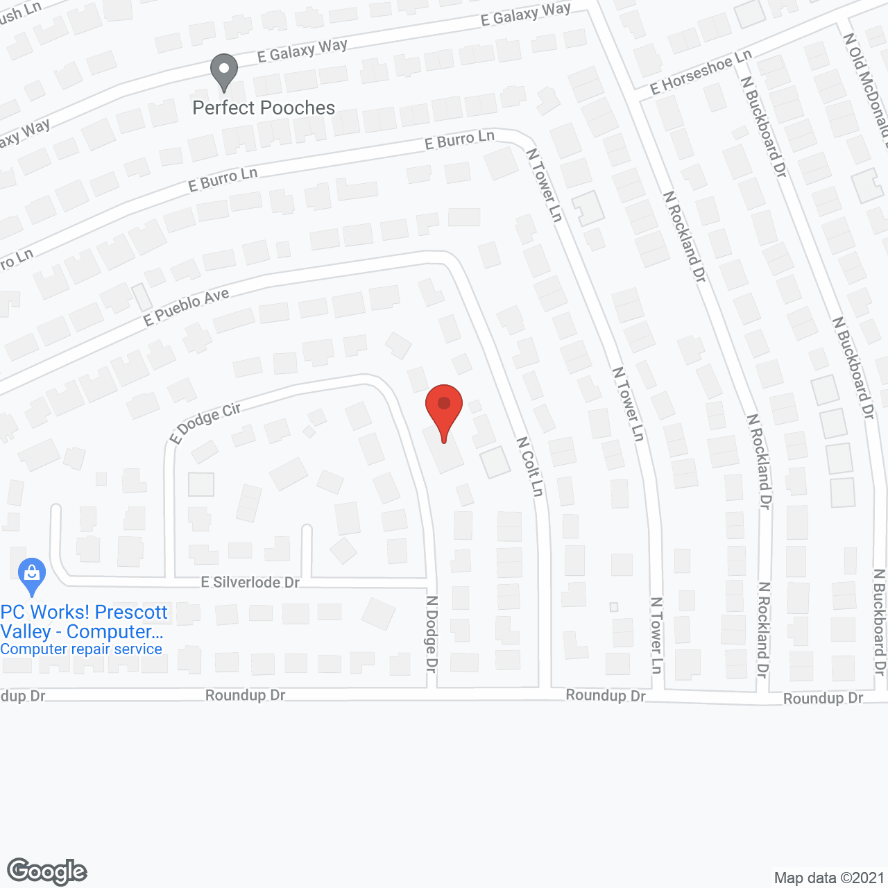 Map of the neighborhood around Hidden Oasis