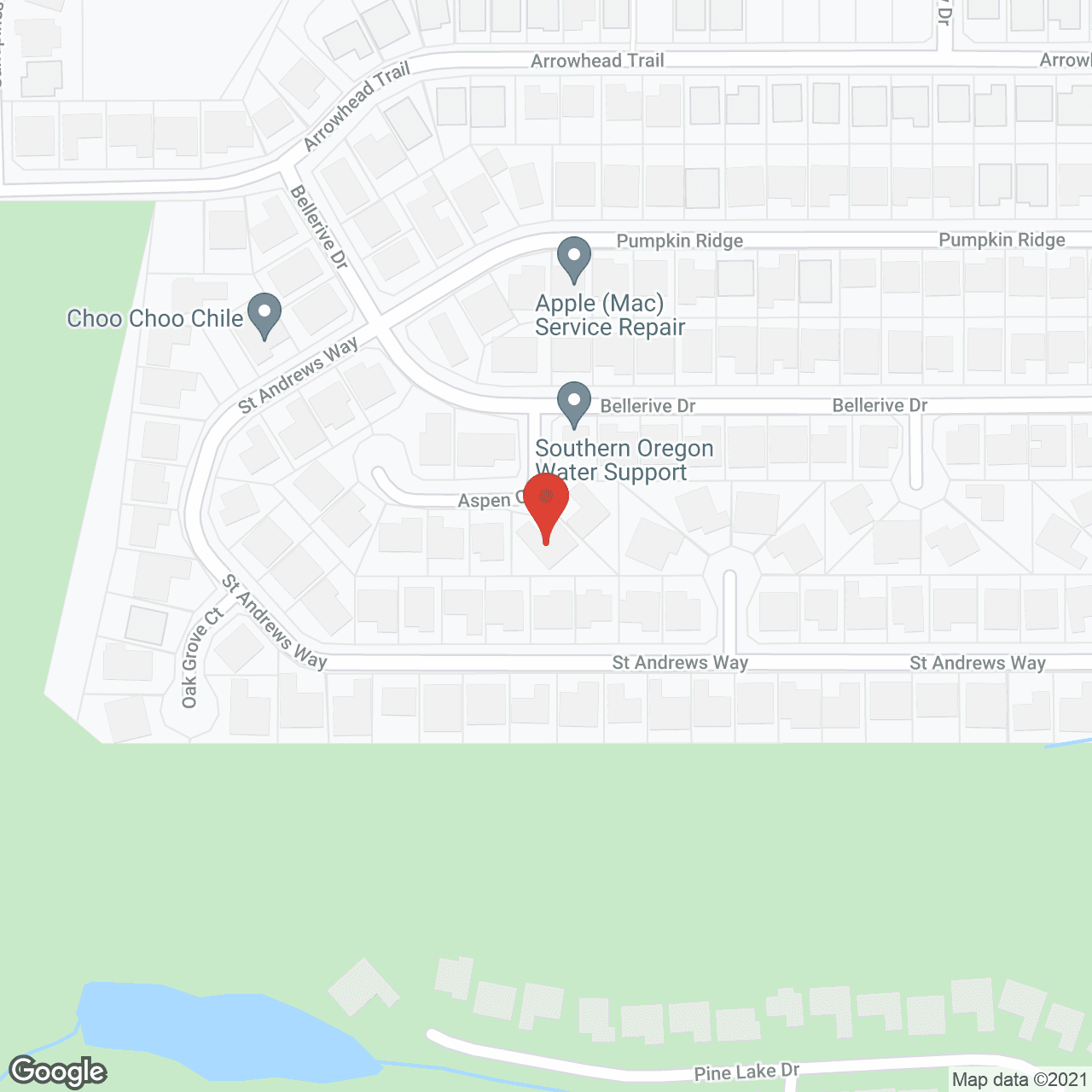 Map of the neighborhood around Eagle's Nest AFCH
