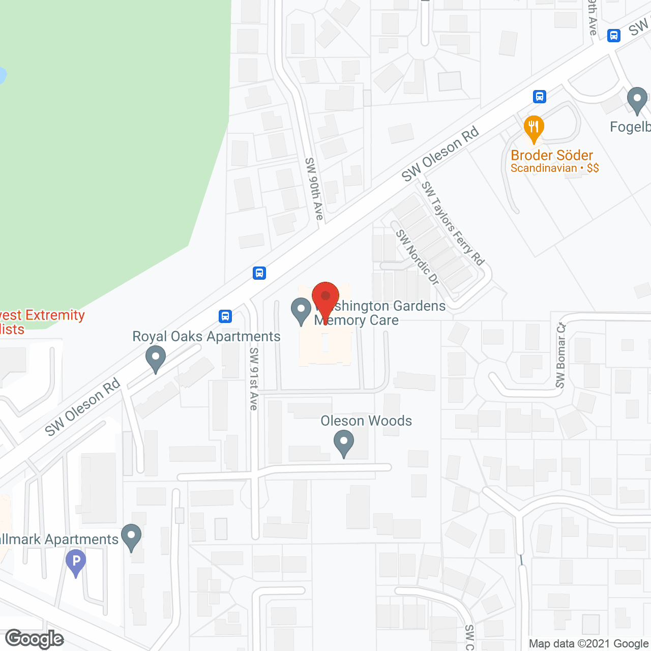 Map of the neighborhood around Washington Gardens Memory Care Community