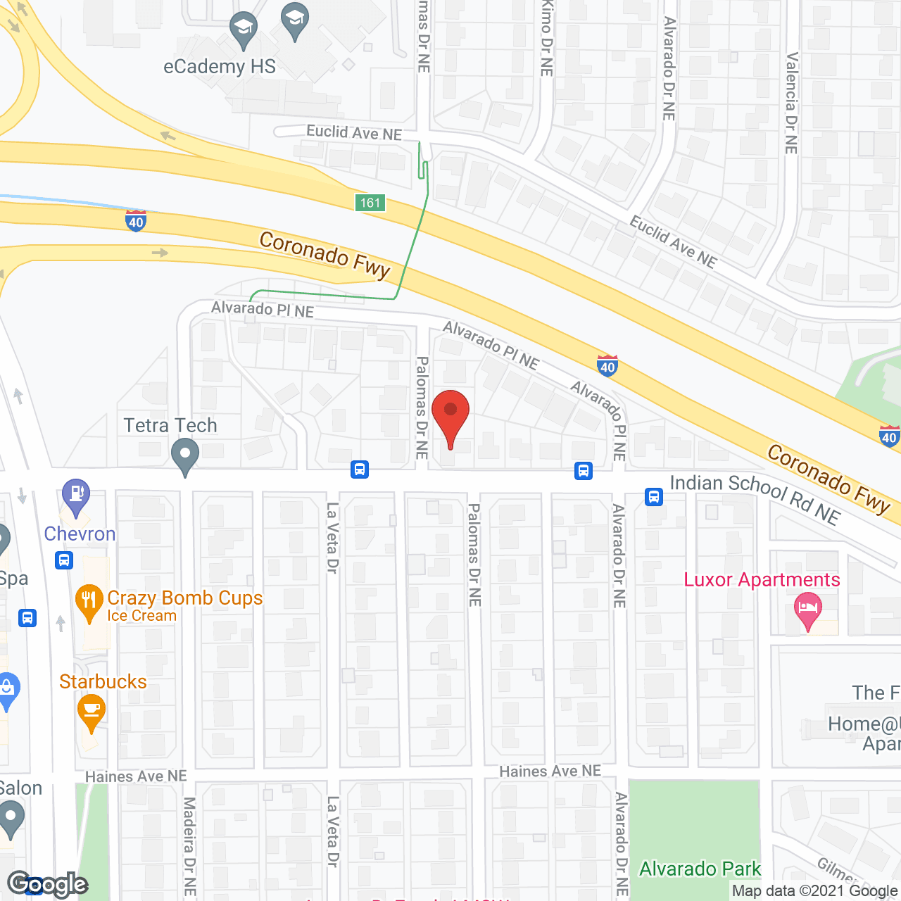 Map of the neighborhood around Home Sweet Home - Palomas Drive
