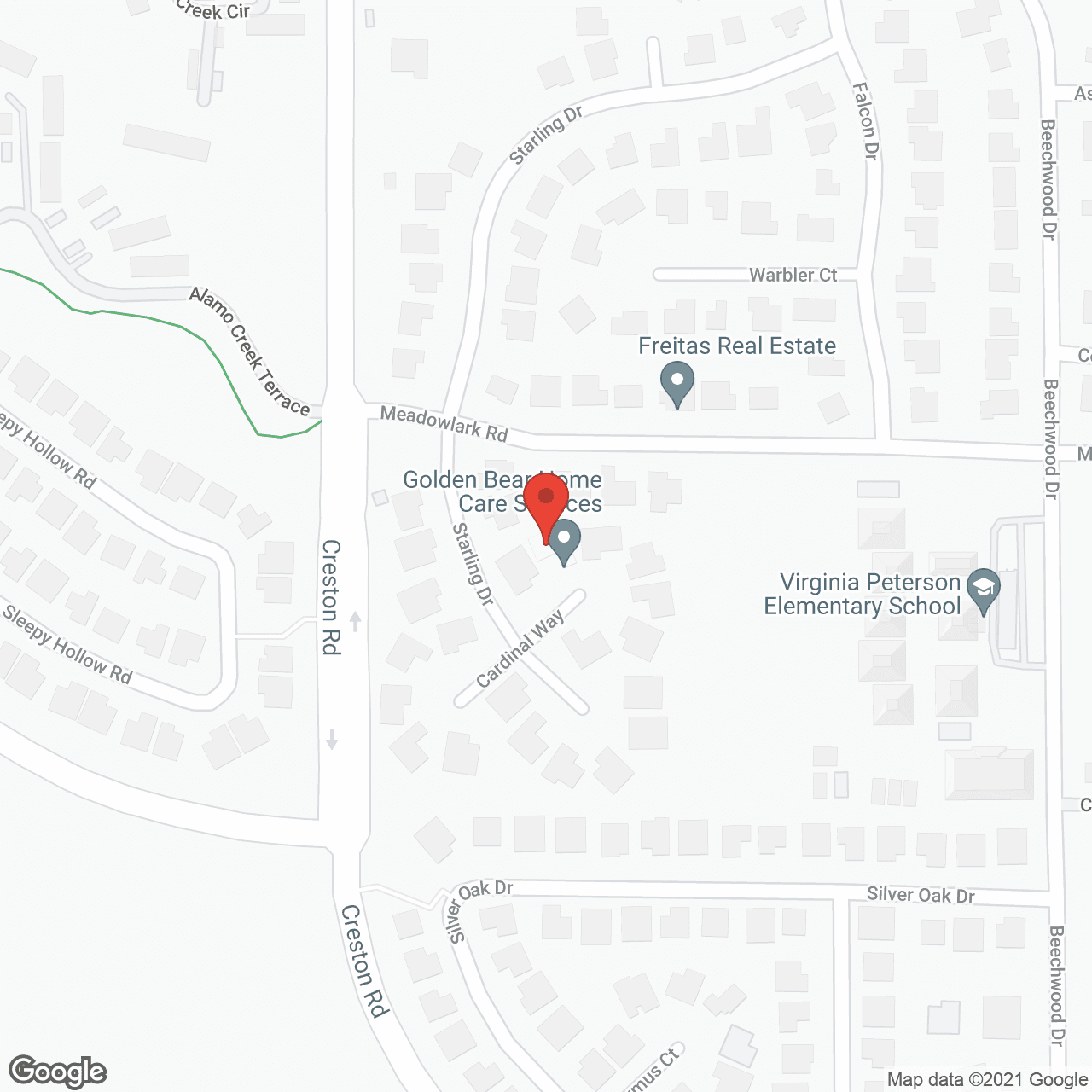 Map of the neighborhood around Golden Bear Home Care Services RCFE
