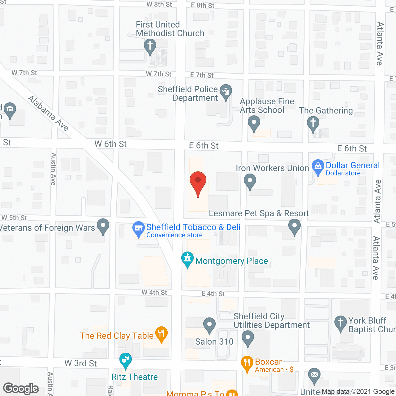 Map of the neighborhood around Park Place