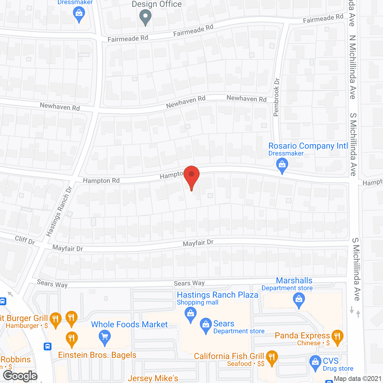 Map of the neighborhood around Hampton Guest Home