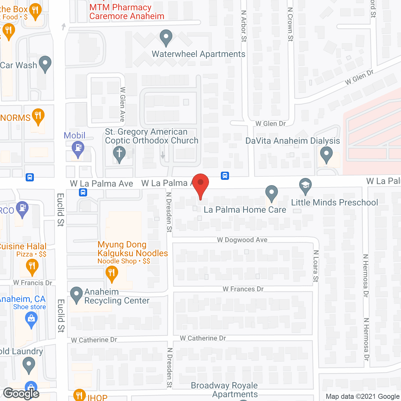 Map of the neighborhood around Mother Marcy Home Care